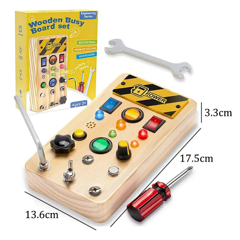 Busyhandskids Glow & Learn Board™ – Montessori Wooden LED Learning Board for Little hands