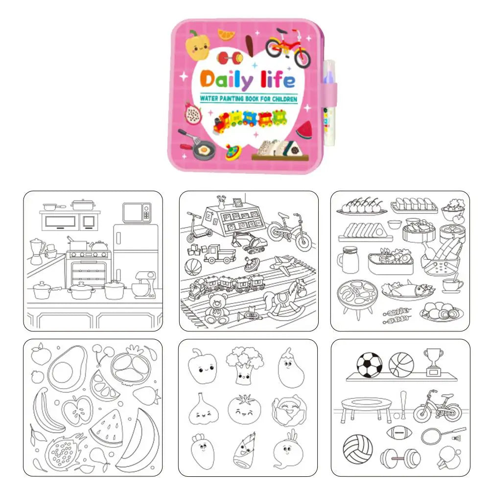 Busyhandskids AquaMagic Book™ – Reusable Water Painting Book for Toddlers