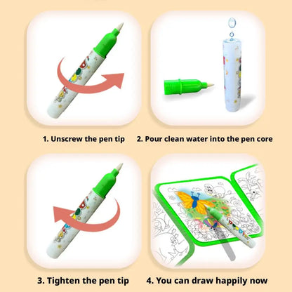 Busyhandskids AquaMagic Book™ – Reusable Water Painting Book for Toddlers