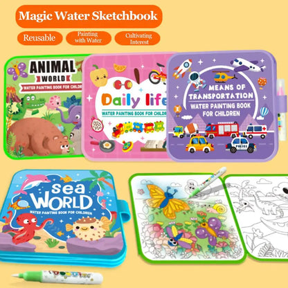 Busyhandskids AquaMagic Book™ – Reusable Water Painting Book for Toddlers