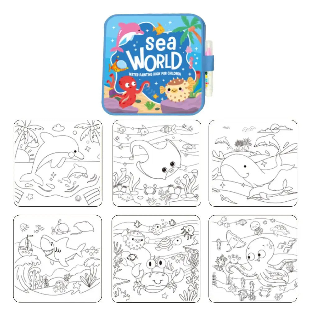 Busyhandskids AquaMagic Book™ – Reusable Water Painting Book for Toddlers